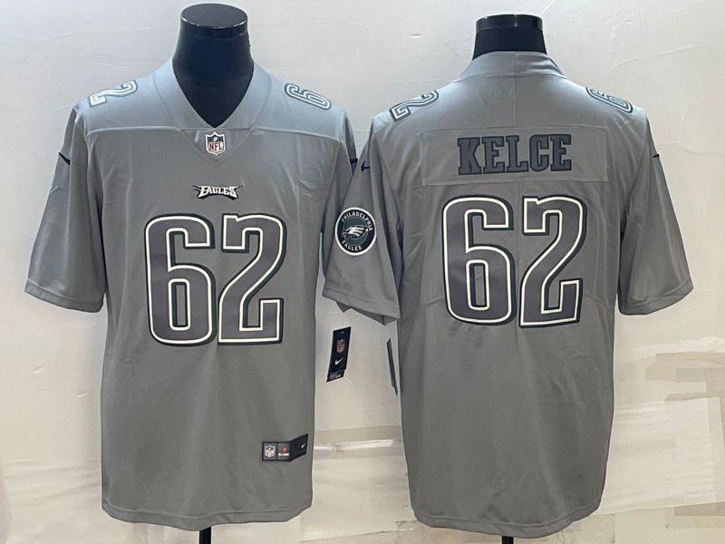 Men Philadelphia Eagles 62 Kelce Nike Atmospheric Gray style Limited NFL Jersey